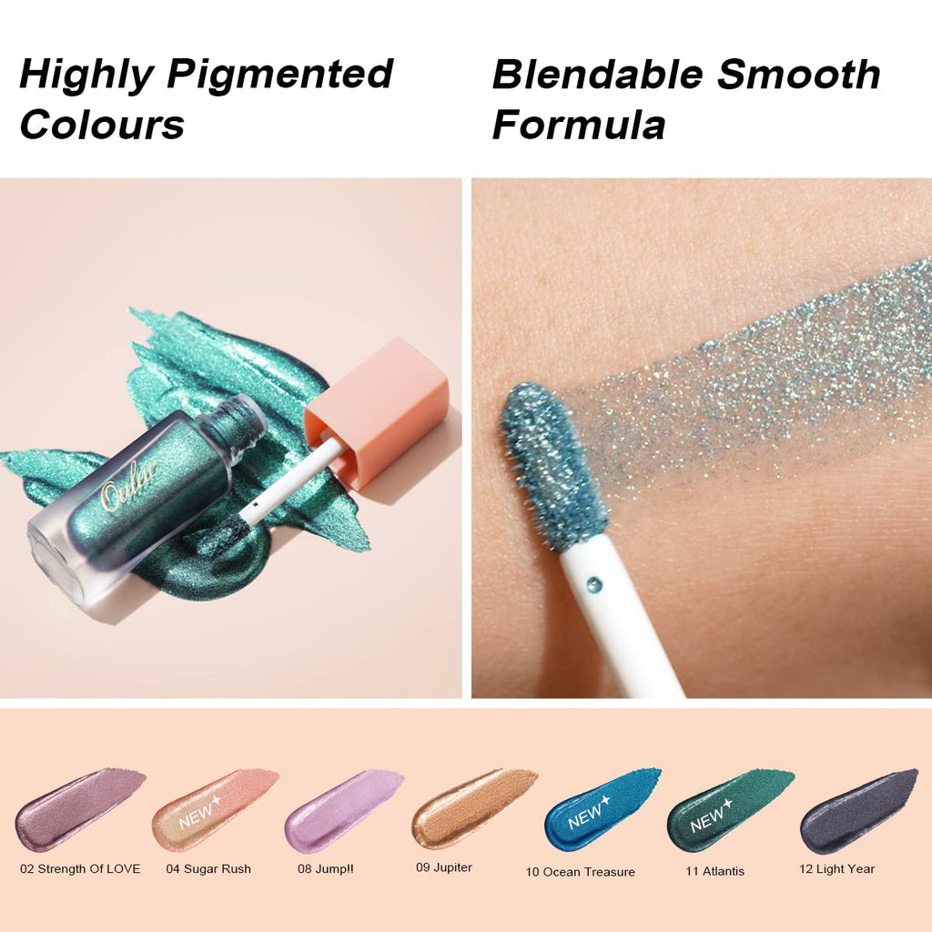 Liquid Glitter Eyeshadow Liquid Eyeshadow White Eye shadow| Liquid Eyeliner Shimmer Eye Makeup| Non-creasing