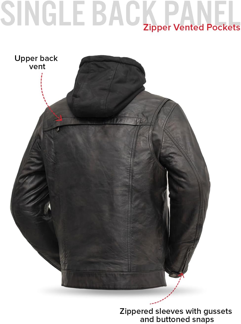 Vendetta - Leather Motorcycle Jacket For Men & Biker Leather Jacket With Armor Pockets Removable Thermal Liner