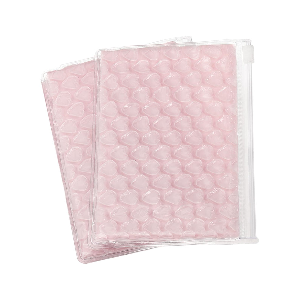 Clear Bubble Bags 9"x6" Pink 2Pcs Heart Bubble Wrapping Pouches