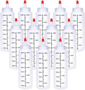 12 Pack 8 oz Plastic Squeeze Bottles with Red Tip Cap and Scale