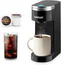 Slim Single Serve Coffee Maker for K Cup, Fast Brewing, Matte Black | Rapid-Heating Boiler Tech, 4-Hole Needle for