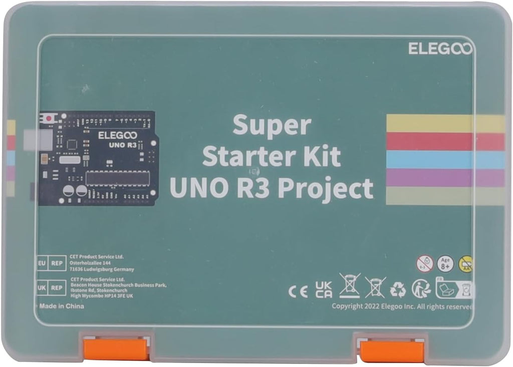 UNO R3 Project Super Starter Kit with PDF Tutorial for Beginners | Compatible with Arduino, 22+ Hands-on Projects