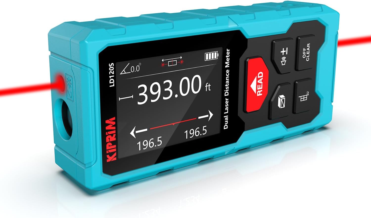 393ft Dual Laser Distance Measuring Tool LD120S, 120m Total Range, Electronic Level, Precise Measurements, and