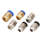 5PCS white black thread quick connector PC8-02 external thread quick connector straight air pipe connector(PC4-M5)