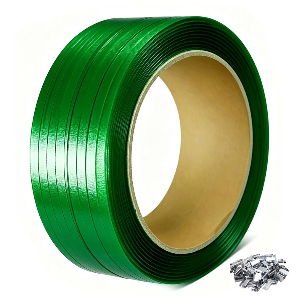 PET Strapping Banding Roll 5/8" x 0.035" 1400lbs Break Strength Polyester Strap for Heavy Duty Packaging with 100