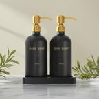 Black Soap Dispenser for Kitchen Sink, Gold & Black