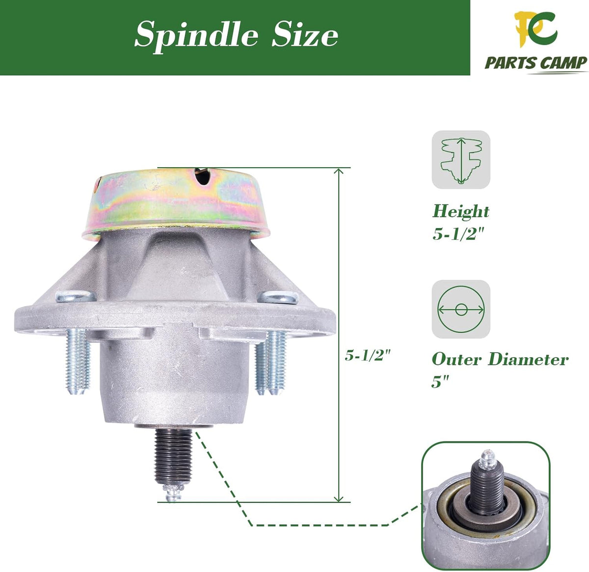 Mower Deck Spindle Assembly Replaces John Deere AM144377 AM124498 AM131680 - Fits LX280 LX289 GX325 GX335 LT180 LT190