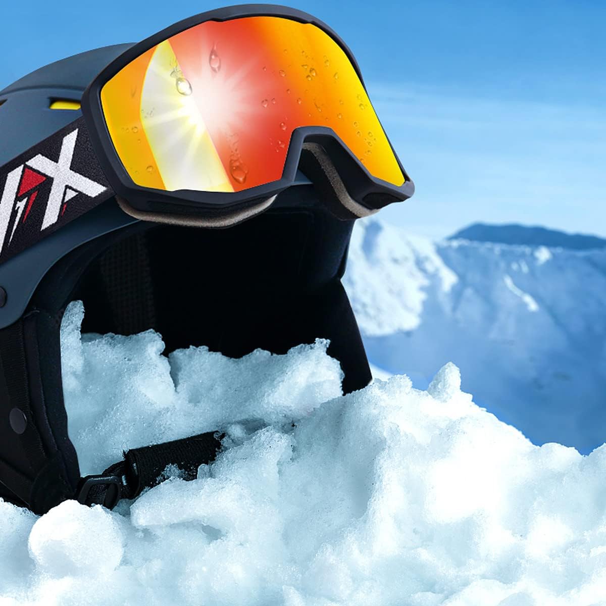 Ski/Snowboard Goggles for Men Women, OTG Snow Goggles Anti Fog UV Protection