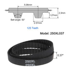 uxcell 2pcs 250XL 037 Timing Belt 125 Teeth Rubber Geared Cogged Belt, 0.37" Width, 0.20" Pitch Mechanical Replacement Belts