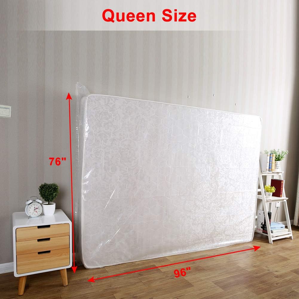 4 Mil Plastic Mattress Bag for Moving, Queen Mattress Storage Bag, 1 Pack