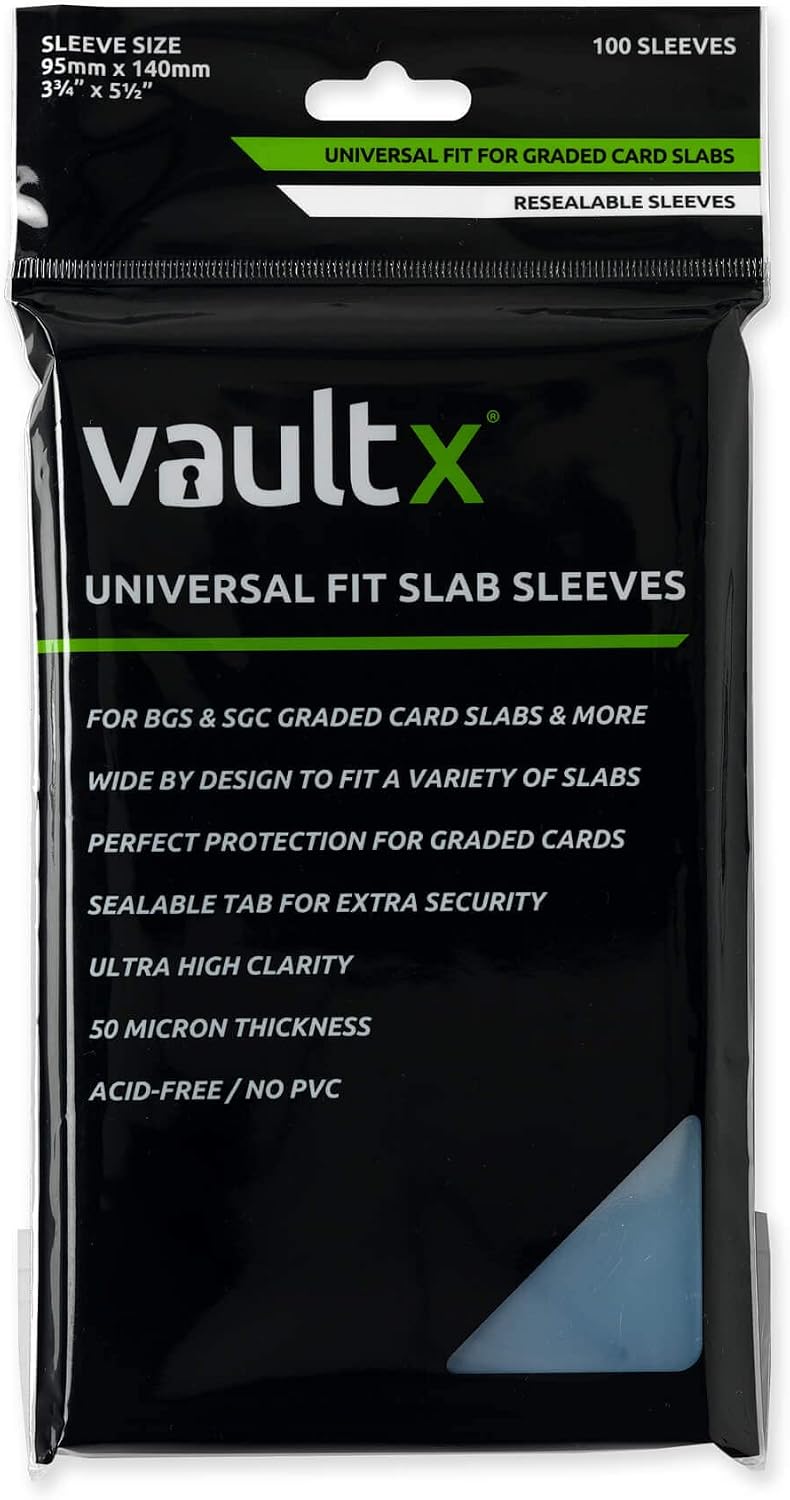 Universal Fit Slab Sleeves (100 Pack) for BGS SGC ACE | Fits BGS, SGC & ACE graded slabs & cases. Crystal-clear