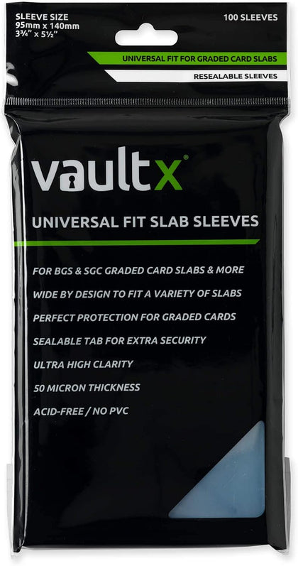Universal Fit Slab Sleeves (100 Pack) for BGS SGC ACE | Fits BGS, SGC & ACE graded slabs & cases. Crystal-clear