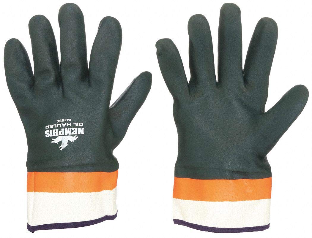 6410SC Green PVC Coated Work Gloves, Blue, Large, 1-Pair