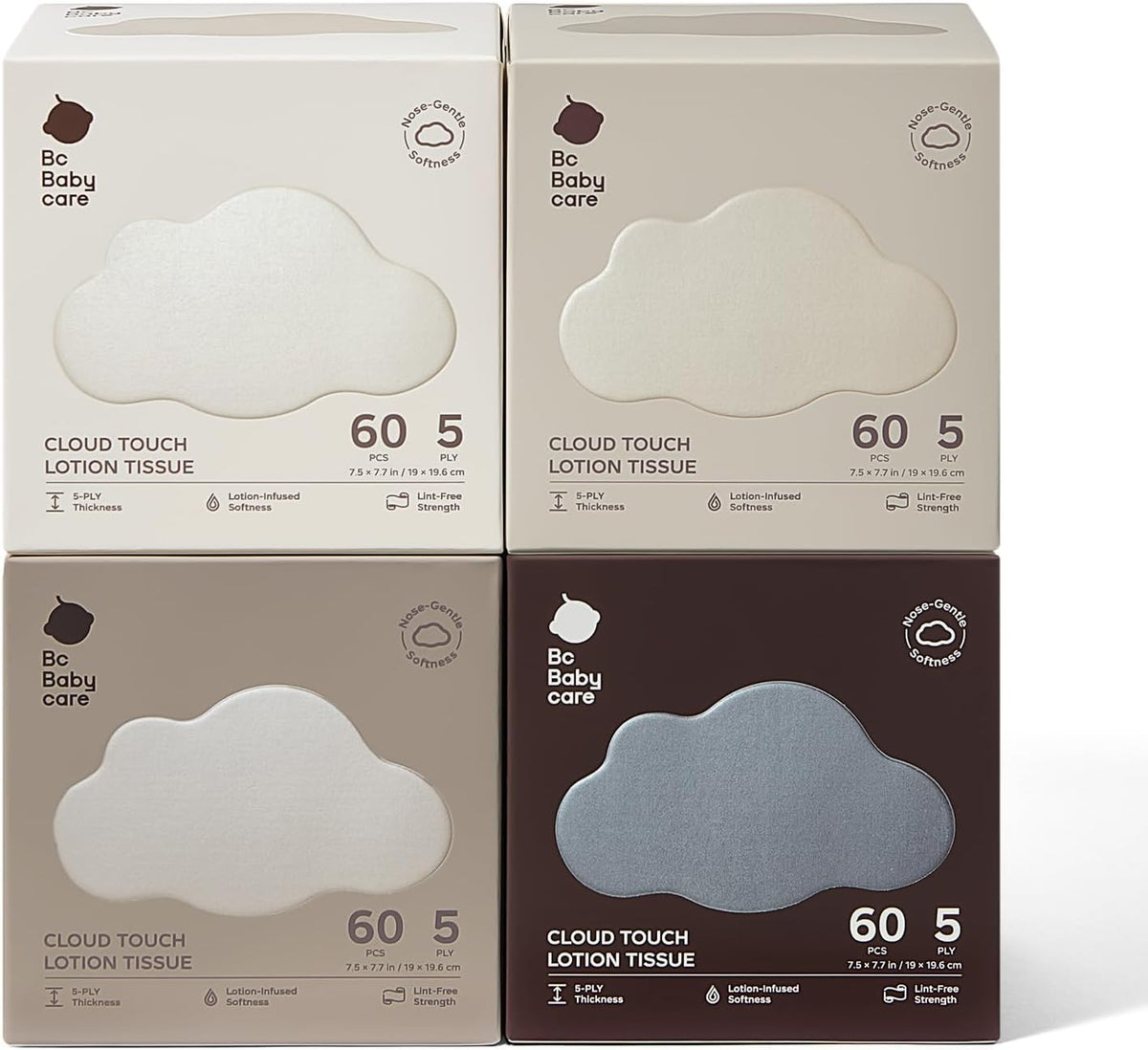 Cloud Touch Lotion Facial Tissues for Sensitive Skin & Noses, Ultra Soft 5-Ply, Hypoallergenic & Fragrance Free