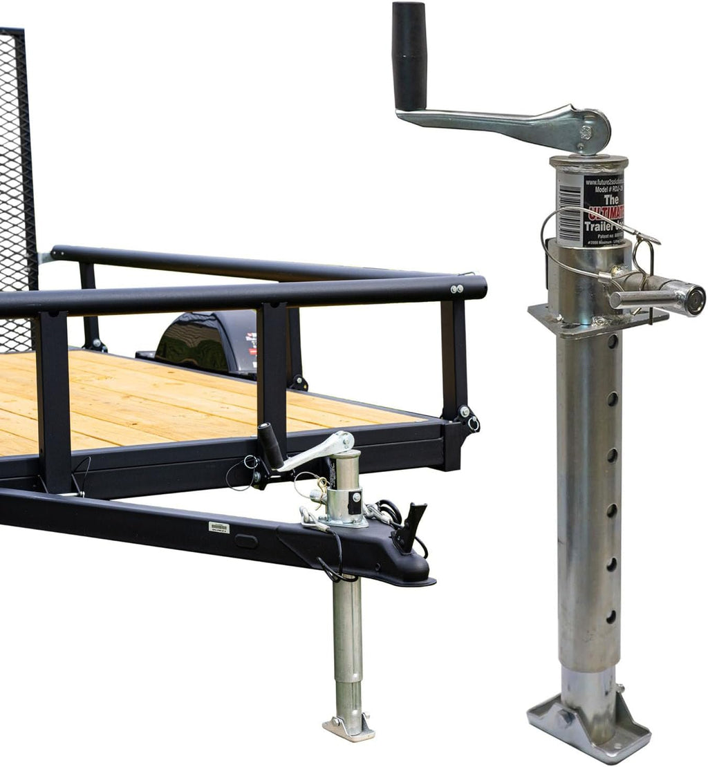 – USA-Owned – Fastest Jack on The Market – 2000lb No-Crank Tongue Jack for Boat, RV & Utility Trailers