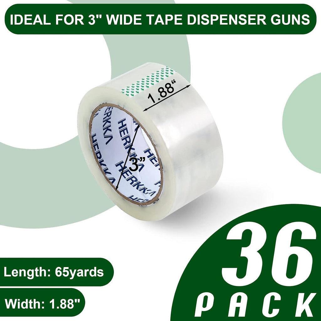 Clear Packing Tape, 36 Rolls Heavy Duty Packaging Tape for Shipping Packaging Moving Sealing, Thicker Clear Packing