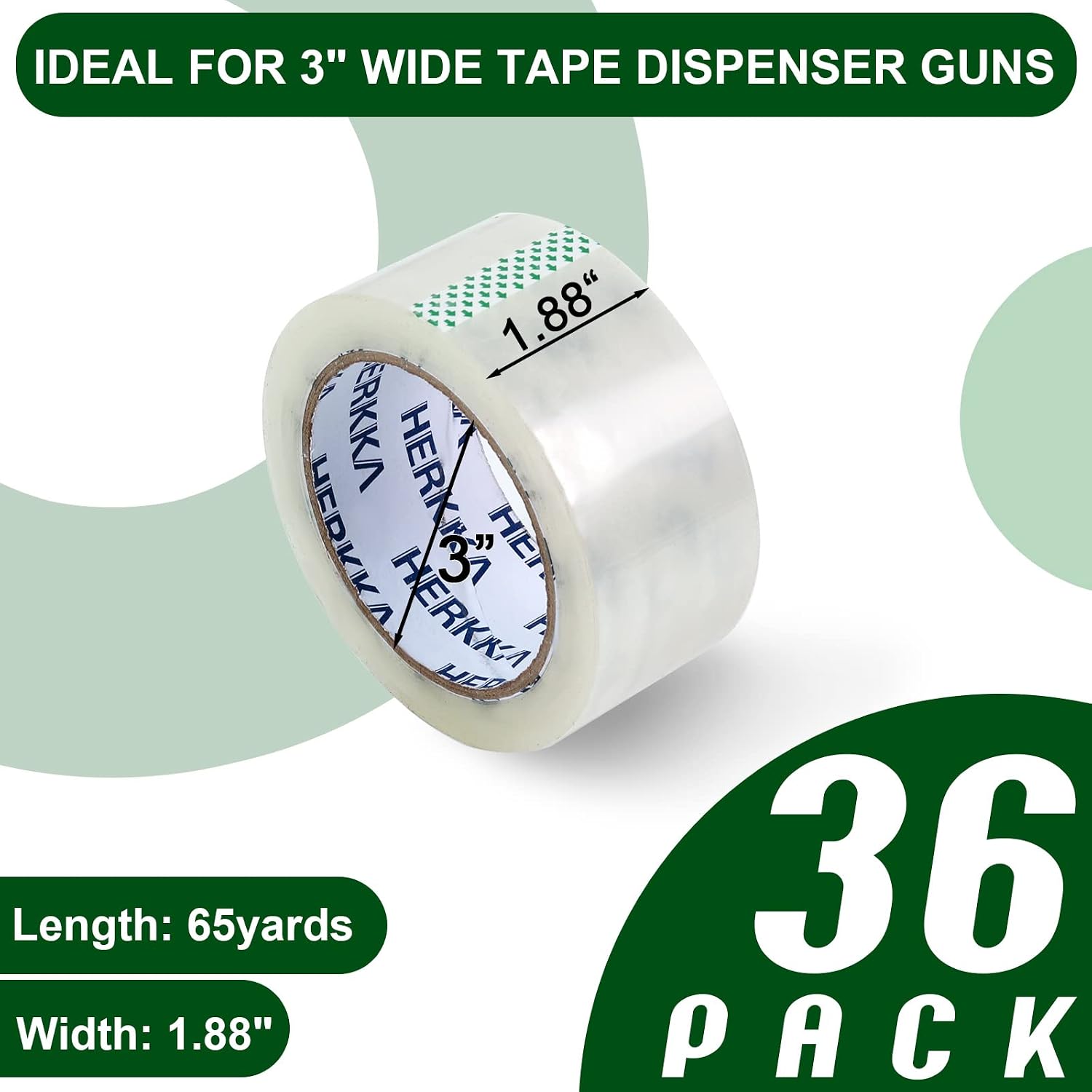 Clear Packing Tape, 36 Rolls Heavy Duty Packaging Tape for Shipping Packaging Moving Sealing, Thicker Clear Packing