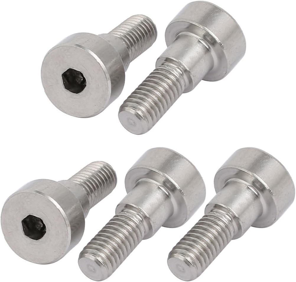 uxcell 5pcs 304 Stainless Steel Hex Socket Shoulder Bolt 6mm Shoulder Dia 5mm Shoulder Length M5 Thread
