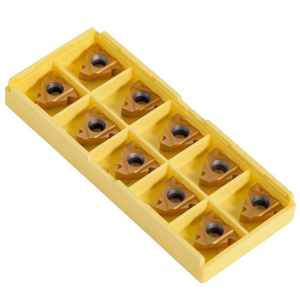 10pcs 3/8'' 16ER AG60 Carbide Turning Inserts Cutters Lathe Milling Tool External Threading with Case for Indexable Lathe Toolholder