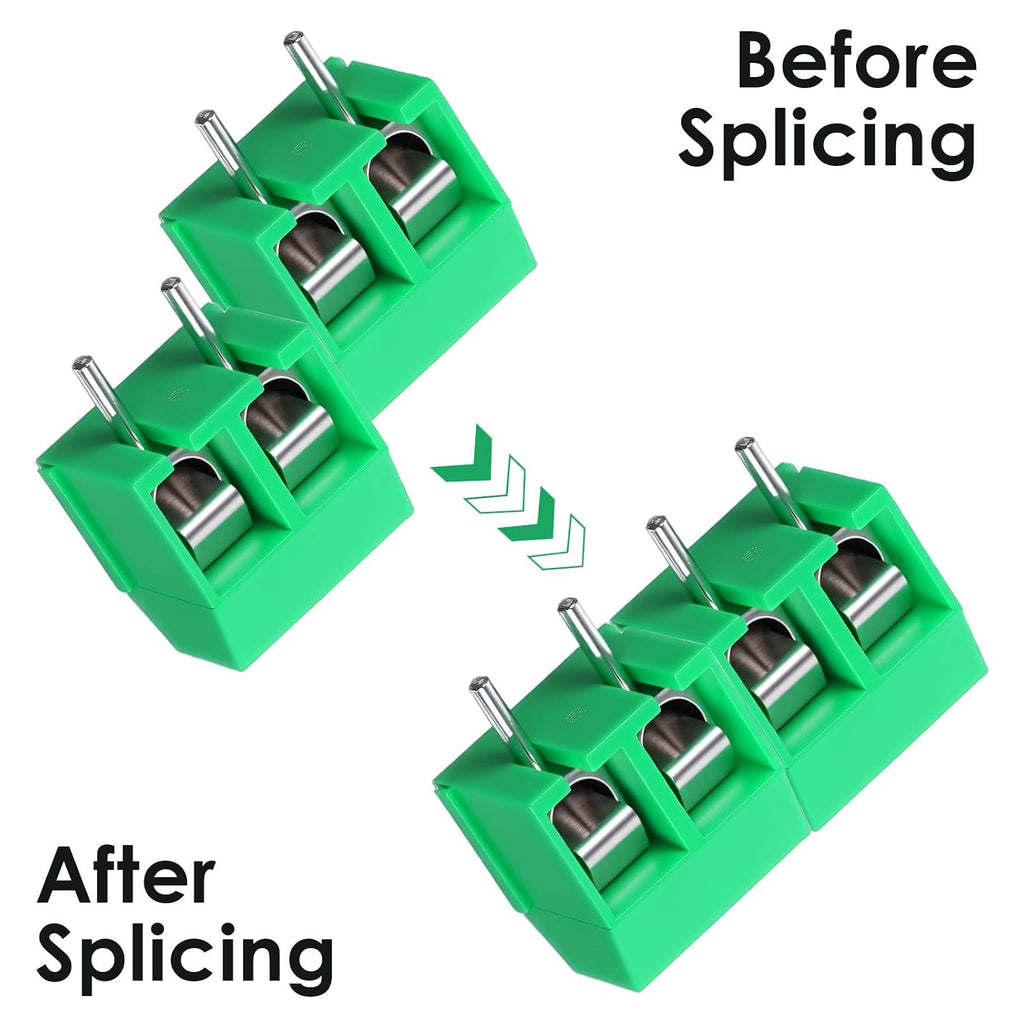 20 Pcs 5mm 2 Pin Screw Terminal Block Circuit Board Connectors PCB Terminal Block Mount for Cable 300V 10A