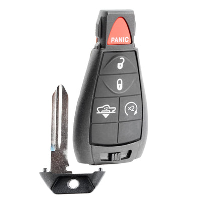 Key Fob Remote Keyless Entry 5 Button Replacement for 2015 2016 2017 Ram 1500 (GQ4-53T, 68159654) Air Suspension, Professional Programming Required