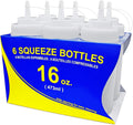 Plastic Squeeze Bottles, Clear, 16oz, 6 pk