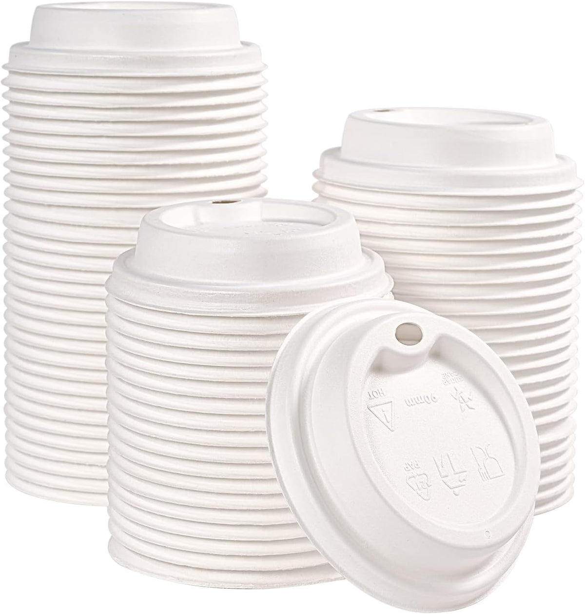 Compostable Coffee Cup Lids 200 Count，3.54 inch Disposable Cup Lid
