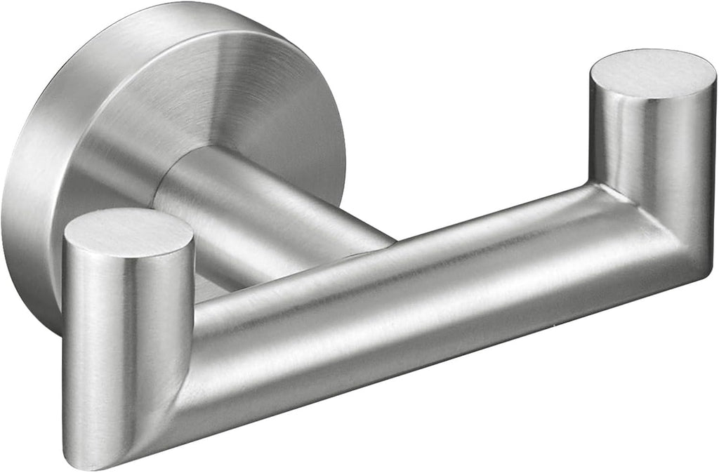 Towel Hook for Bathroom Wall, Hand Towel Holder Brushed Nickel | SUS304 Stainless Steel, Double Robe Coat Holder