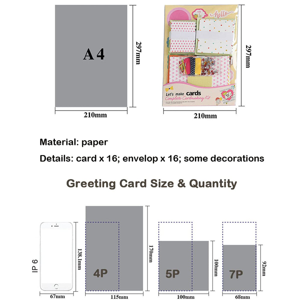 Greeting Card Making Supplies Envelope Kit Gift Anniversary Craft