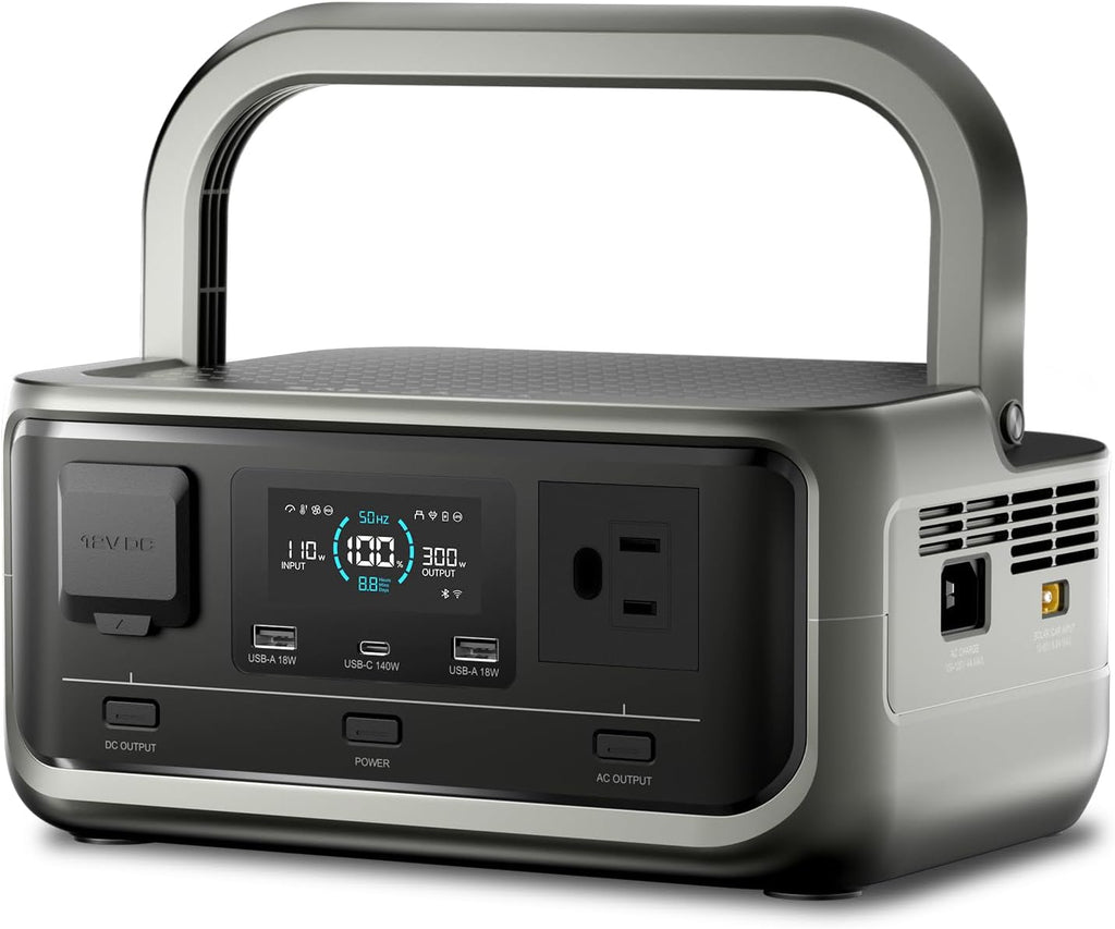 VOLIX P300 Portable Power Station, 256Wh LiFePO4 Battery, 300W Solar Generator(600W peak), <20ms UPS, MPPT 110W Max