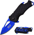 – Pocket Folding Knife – Fine Edge Steel Blade, Aluminum/Nylon Fiber Handle, Bottle Opener and Pocket Clip, Tactical