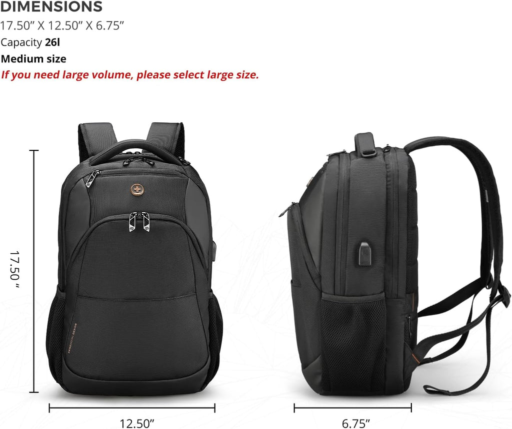 Design Travel Laptop Backpack, College Laptops Backpack with USB Charging Port for Men and Women Fits 16 Inch