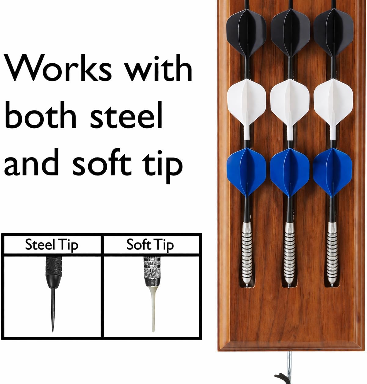 Viper Wall Mounted Dart Holder/Caddy Display, Holds 12 Steel and Soft Tip Darts