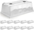 10 Pack 6.3" Tall Humidity Domes for 1020 Trays, Extra Strength Seed Starter Covers with 2 Adjustable Vents, Clear