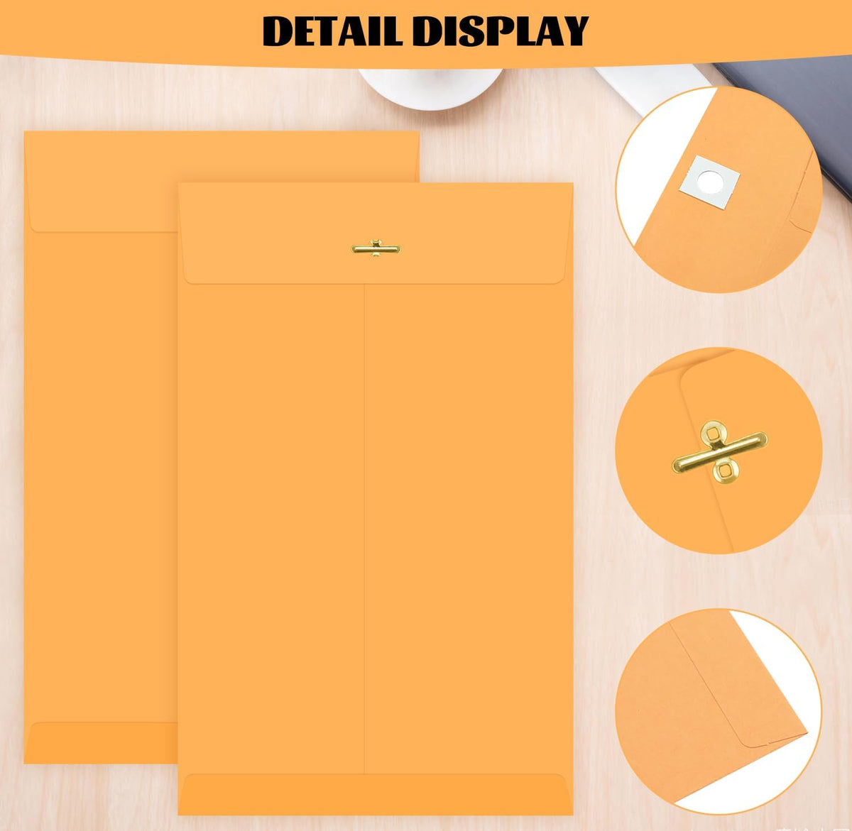 Manila Envelopes, 9×12 50PCS Brown Kraft Catalog Envelope with Clasp Closure, Clasp Envelopes for Home, Office