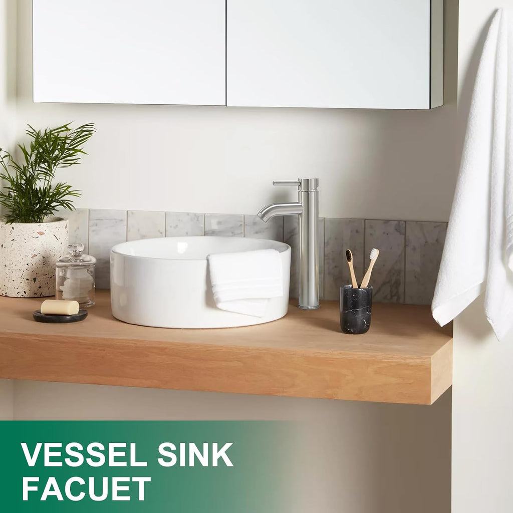 Vessel Sink Faucet Chrome Modern Tall Bathroom Faucets Single Handle One Hole Rv Vanity Lavatory Bathroom Sink Faucet