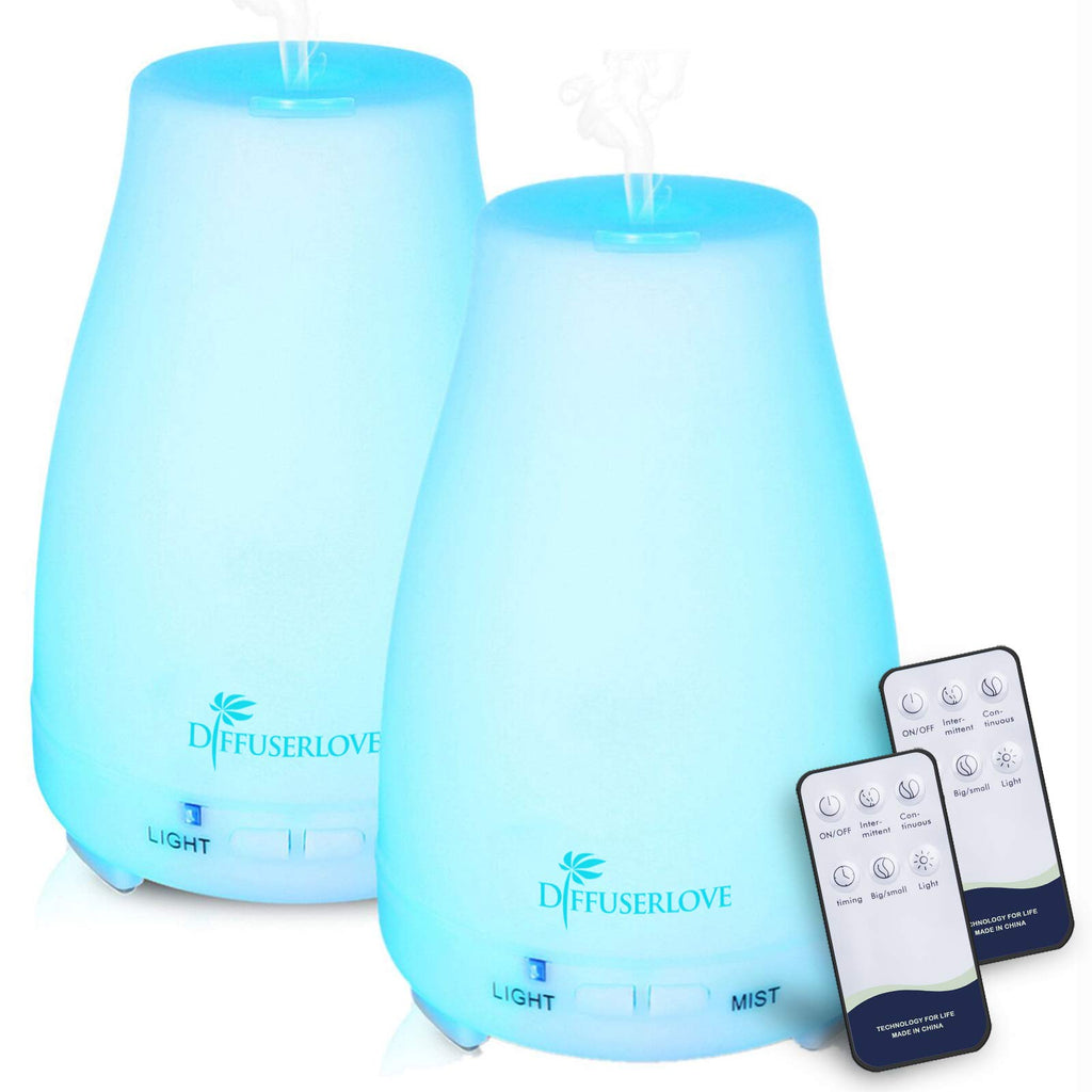 Diffuser 2 Pack Essential Oil Diffuser 200ML Remote Control Ultrasonic Aromatherapy Diffuser Mist Humidifiers for