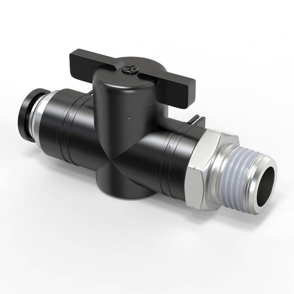 TAILONZ 1/2"ODx1/4"NPT Push-to-Connect Fitting Ball Control Valve 1Pcs