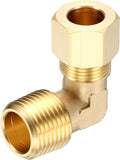 Brass Compression Tube Pipe Fitting 90 Degree Elbow 3/8"OD Adapter