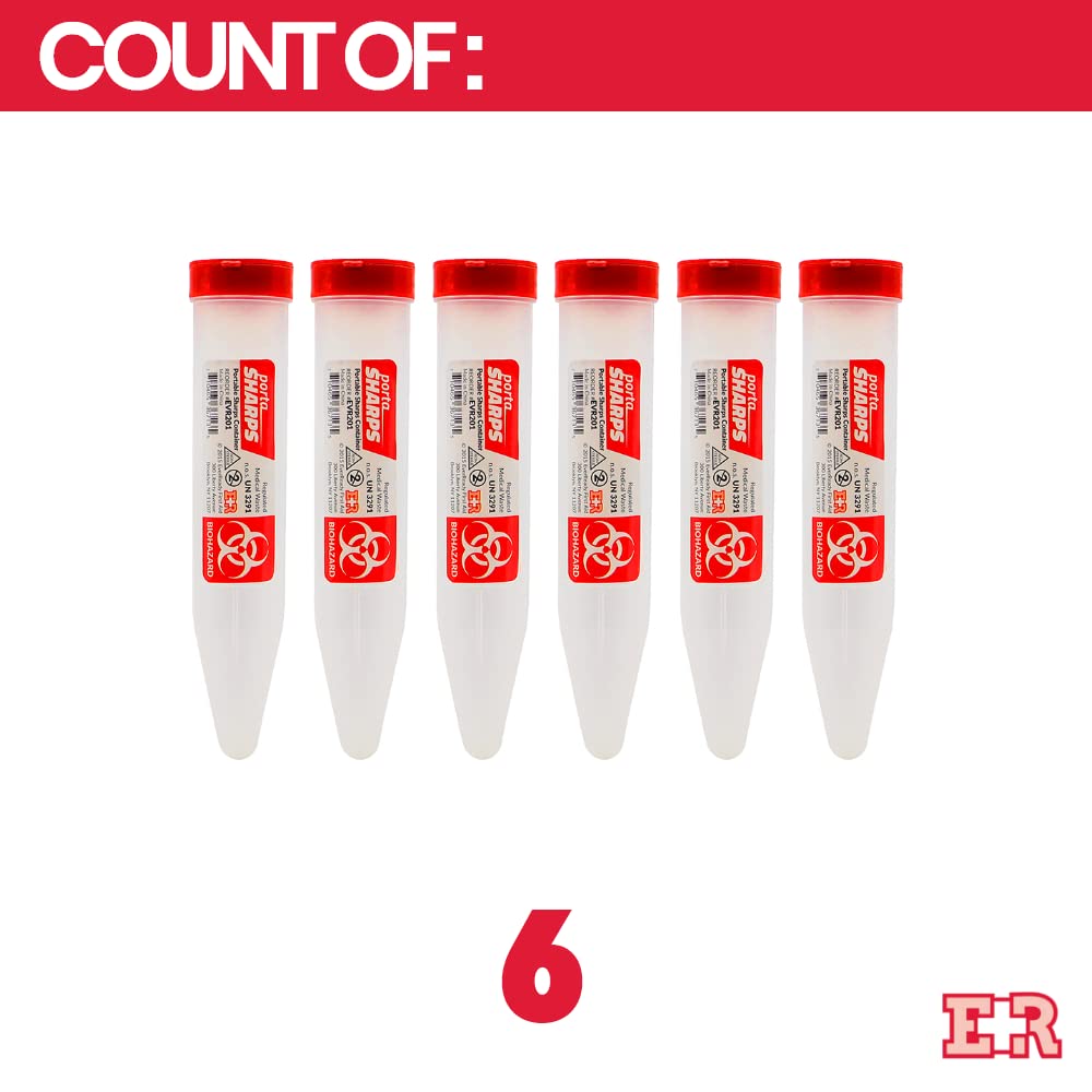 Porta Sharps Transportable Sharps Container with Locking Mechanism - 6 Count