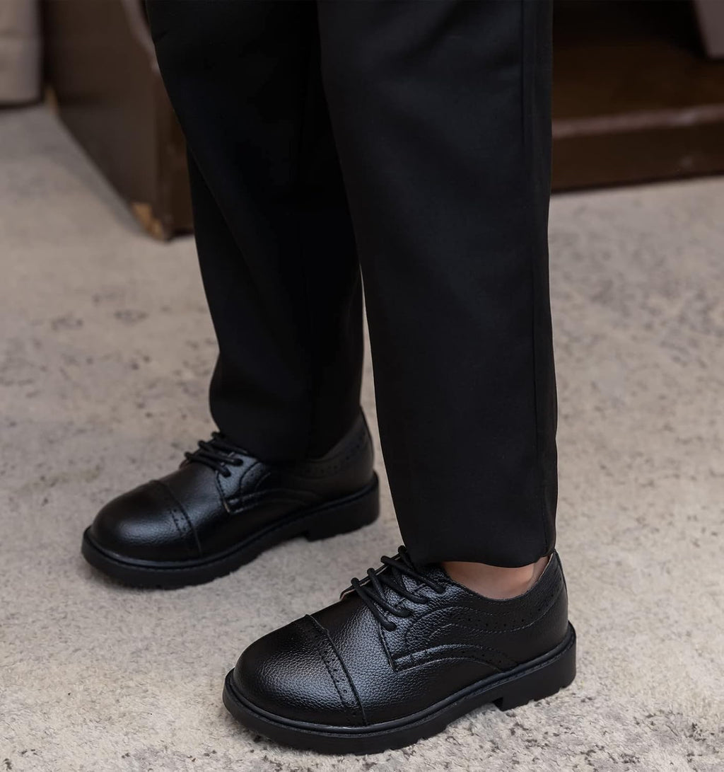 Boys Girls Classic Lace-Up Dress Shoes Oxford Shoes Wedding Church School Uniform Shoes (Toddler/Little Kid/Big Kid)