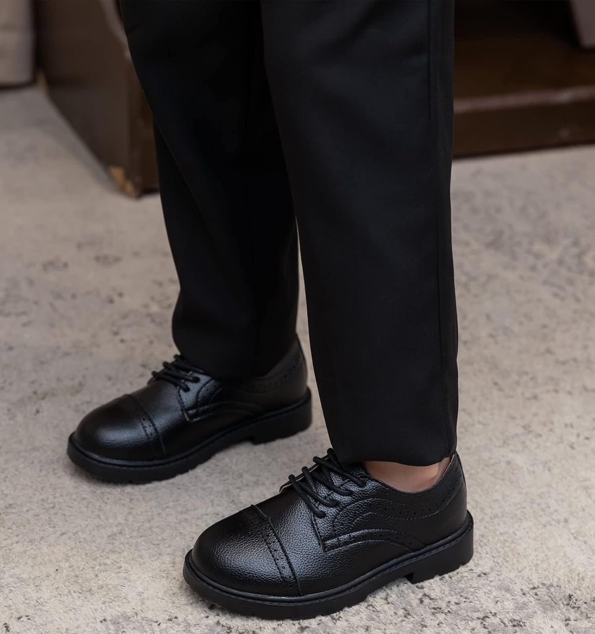 Boys Girls Classic Lace-Up Dress Shoes Oxford Shoes Wedding Church School Uniform Shoes (Toddler/Little Kid/Big Kid)