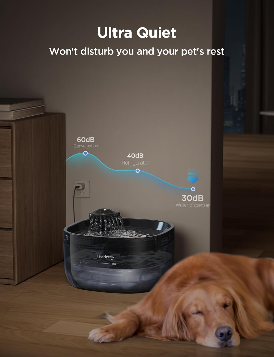7L/1.8Gal Dog Water Fountain for Large Dog, FEELNEEDY Dog Water Bowl Dispenser Pet Water Fountain, Water Dispenser