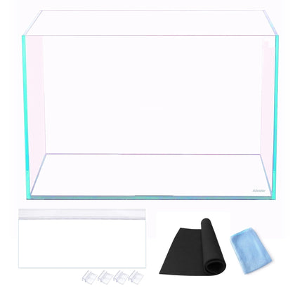Low Iron Glass Ultra Clear Rimless Aquarium Tank,Classic Silhouette (15Gal)