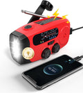 Hand Crank Radio with AM/FM/NOAA Weather Band,for Emergencies | 3 LED Flashlights,SOS Function,Solar Powered,Hand