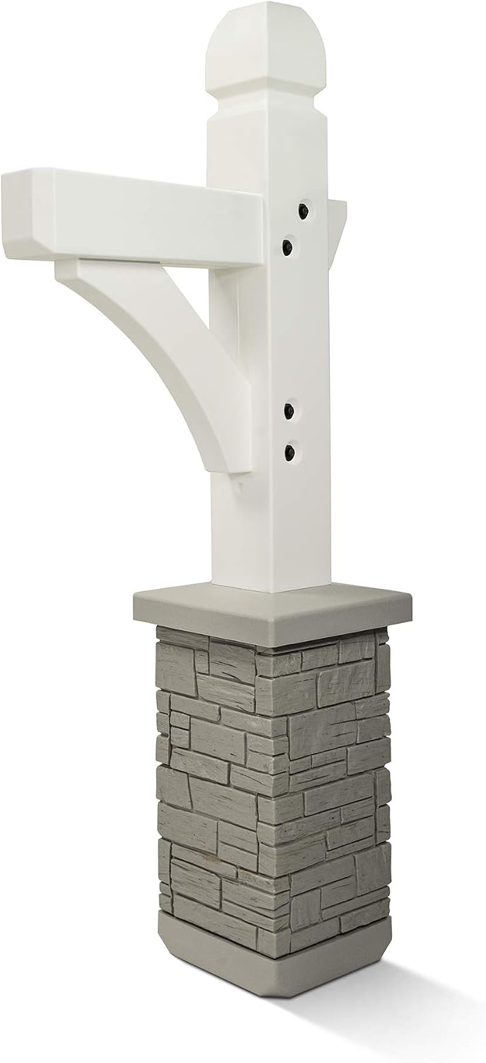 Premium Mailbox Post Set (Cross-Arm, Classic White)