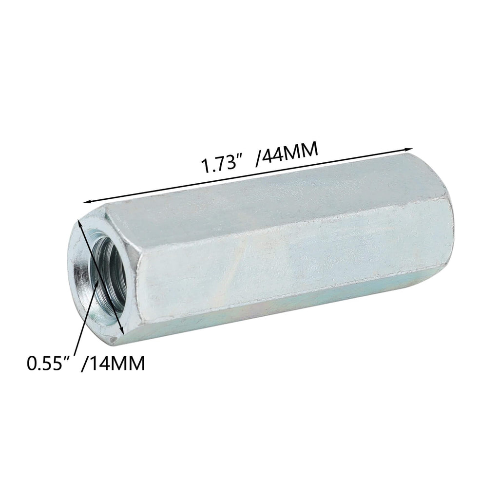 10 Packs 3/8"-16 Rod Coupling Nuts, UNC Threaded Hex Coupling Nut，Length: 1-3/4"