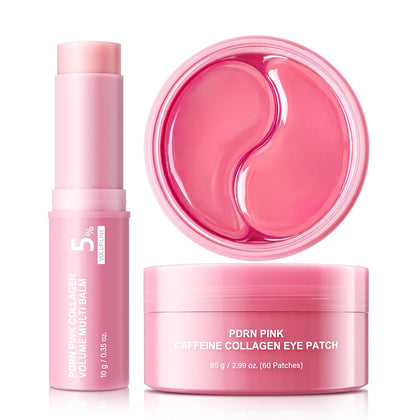 PDRN Collagen Stick & Eye Patches: Volufiline & Caffeine Hydrating for Dark Circles Puffiness Fine Lines Under Makeup