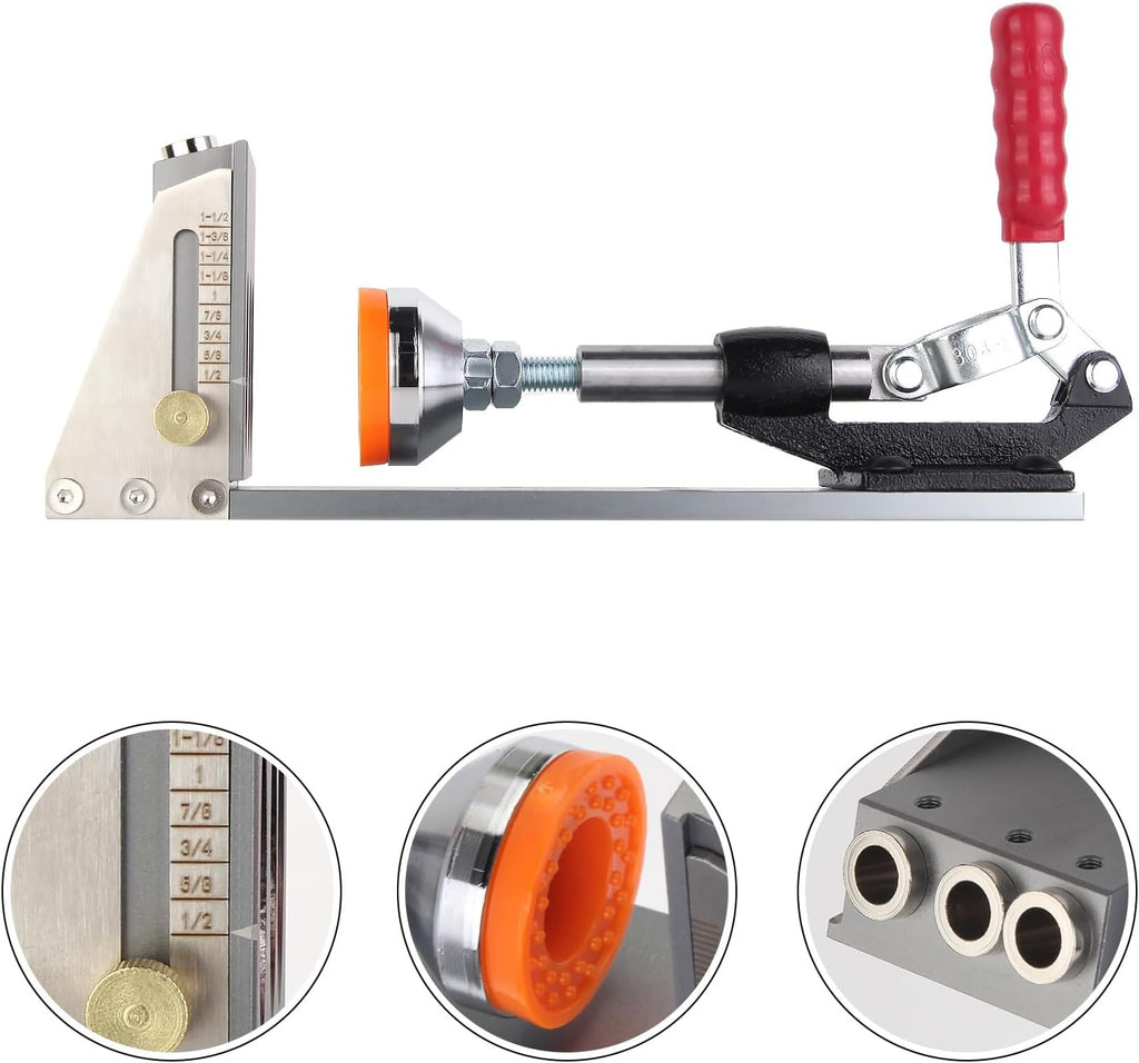 pocket hole jig Kit,Professional Woodworking Dowel Jig Kit,Upgraded All-Metal Pocket Screw Jig for Carpentry Joinery