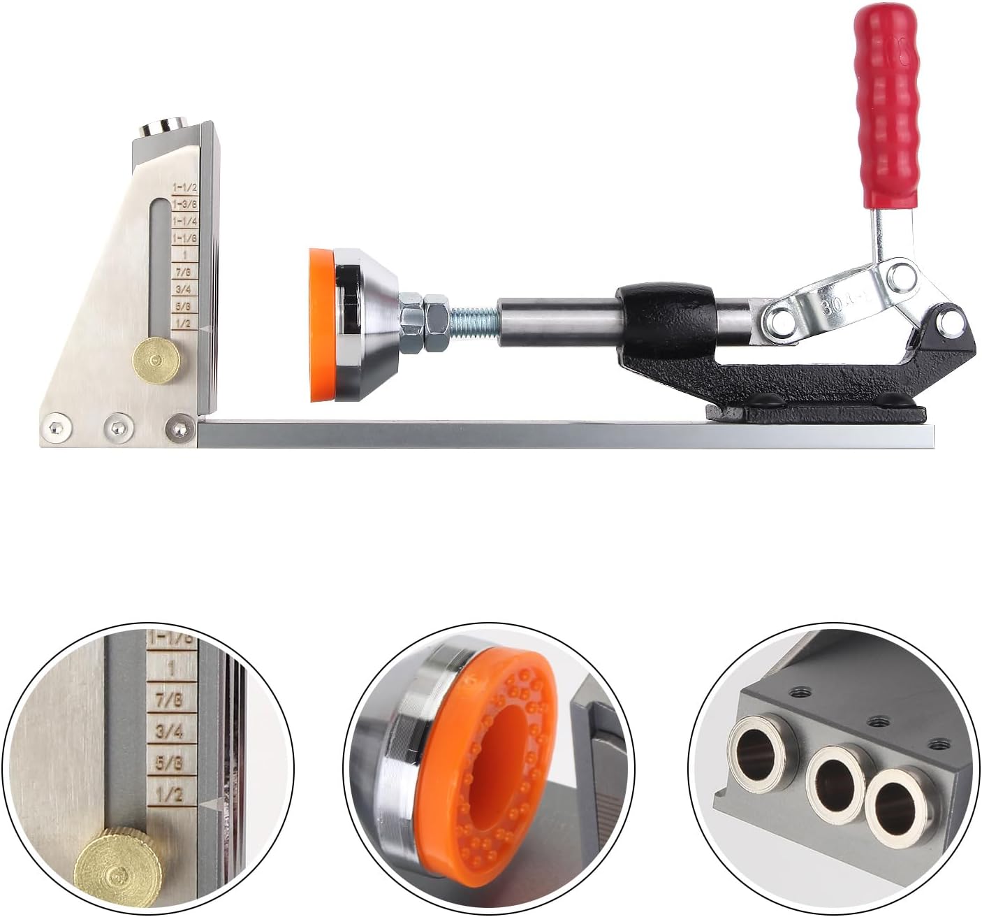 pocket hole jig Kit,Professional Woodworking Dowel Jig Kit,Upgraded All-Metal Pocket Screw Jig for Carpentry Joinery